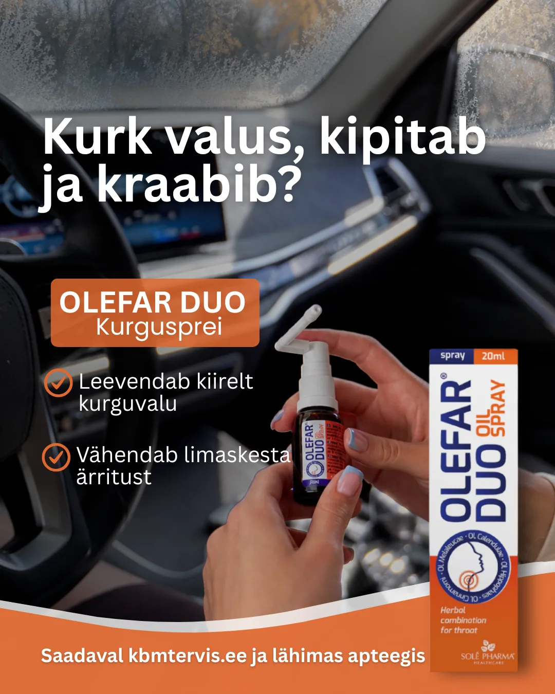 Olefar® DUO kurgusprei - kiire ja tõhus leevendus kurguvalule 2
